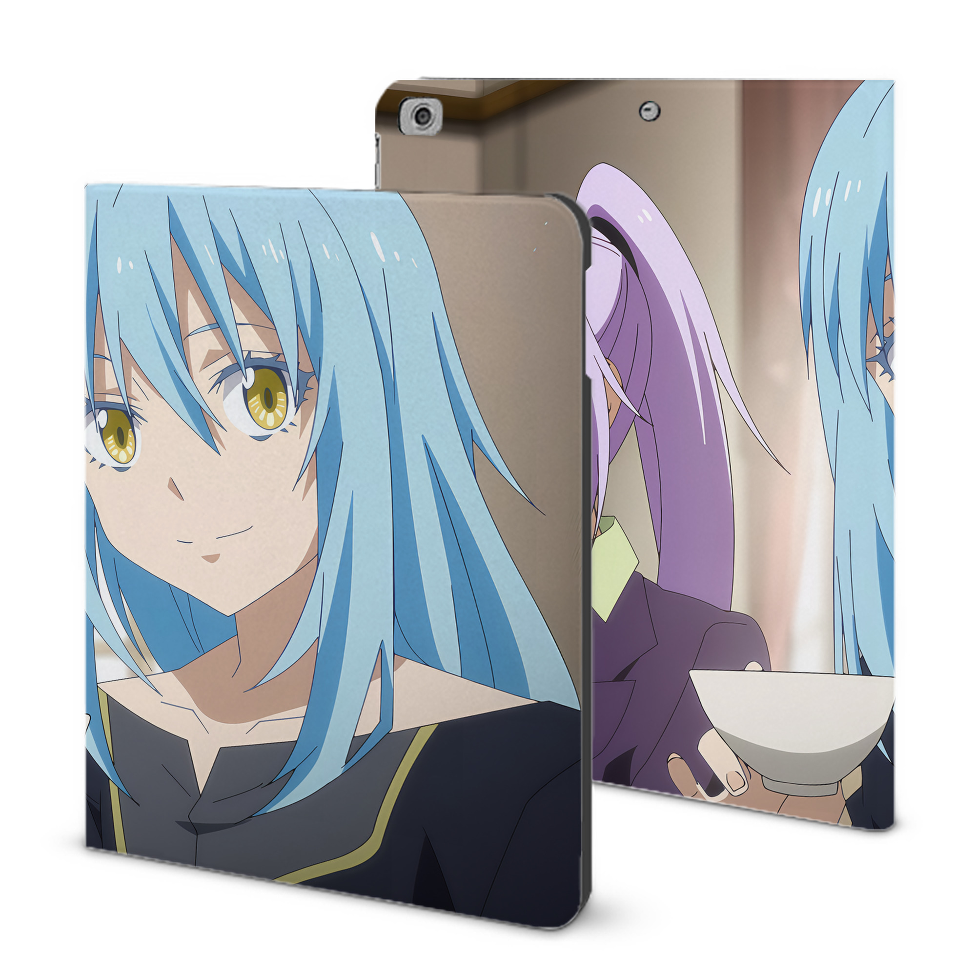 （画像用） 転スラ Regarding Reincarnated to Slime IPad ケース ブック型 PUレザー TPU 耐衝撃 軽量 薄型 ペン収納なし 全面保護 IPad 各モデル対応
